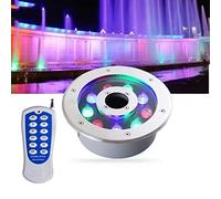 Clearlin Lumières de Piscine - Lumière sous-Marine LED étanche, Fonctionne à 12 V-24 V CC, lumières enterrées Basse Tension IP68 for piscines, étangs, fontaines, Cascades(Blue,24v(18w))