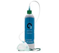 ClearO2 Cylindre d'oxygène 240L avec valve, masque et tube | Oxygène respirable pur dans un récipient en acier léger et jetable | Fabriqué en Grande-Bretagne