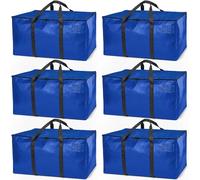 ClearSpace Lot de 6 grands sacs de déménagement ou de rangement robustes avec sangles de sac à dos, fermetures éclair et poignées - Parfaits pour les déménagements, les dortoirs universitaires, les