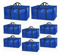 ClearSpace Lot de 8 grands sacs de déménagement ou de rangement robustes avec sangles de sac à dos, fermetures éclair et poignées - Parfaits pour les déménagements, les dortoirs universitaires, les