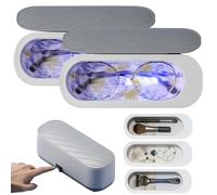 Clearzy Ultrasonic Glasses Cleaner, Rotateepic Ultrasonic Cleaner for Jewelry and Eyeglasses, Dual Cleaning Modes, Home Use Portable Design for Eyewear Watch Strap Dentures (2 Pcs)