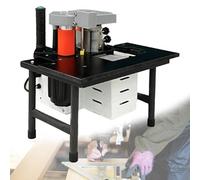 CLEASEBILY Plaqueuse de Chants pour Bois, 1 200 W, Portable, Courbe, Droite, pour Bois, Plastique, PVC, ABS, revêtement Double Face, Colle, Vitesse de 5 à 10 m/Min Black