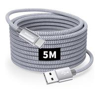 CLEEFUN 5M Extra Long Cable USB C, Premium Nylon USB 2.0 Câble USB A vers USB C, Résistant Chargeur Type C pour Samsung Galaxy Note Tab, Moto Xperia Pixel, Plus de Smartphone et Tablette USB-C