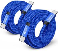 CLEEFUN Cable USB C vers USB C 3 M Lot de 2, PD 60W Charge Rapide pour iPhone 17/16/15 Plus/Pro-Max, Galaxy S25 S24 S23 S22, A16 A15 A05S A06 et Plus