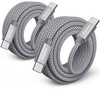 CLEEFUN Cable USB C vers USB C 3M Lot de 2, PD 60W Charge Rapide pour iPhone 17/16/15/15 Plus/15 Pro-Max, Pad Pro Air 5/4, Galaxy S24 S23 S22, Z Fold/Flip 6/5/4/3, Note 20, NS-Switch, Manette PS5/Xbox