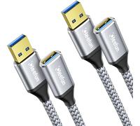 CLEEFUN Rallonge USB Court 0.5M 2Pack, 5Gbps USB 3.0 Cable Extension Mâle A vers Femelle A Compatible avec Clé USB, Hub USB, Manette PS4/PS5/Xbox, Disque Dur, Imprimante, Webcam etc