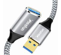 CLEEFUN USB 3.0 Rallonge USB 1M, 5Gbps Cable Extension Mâle A vers Femelle A Compatible avec Clé USB, Hub USB, Manette PS4/PS5/Xbox, Disque Dur, Imprimante, Webcam