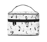 Clef Notes De Musique Feuille Symbole Treble Résumé, Trousse de Maquillage Trousse à cosmétiques Trousse de Toilette de Voyage Portable Trousse à Crayons