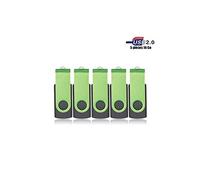 Clef USB 2.0 16 GO Lot de 5 Pièces par pour Ordinateur, Télévision, Automobile,etc (Vert)