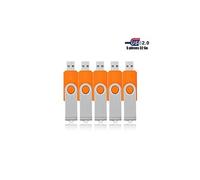 Clef USB 2.0 32 GO Lot de 5 Pièce Flash Drive pour Ordinateur, Lecteur, Télévision, Automobile,etc (Orange)