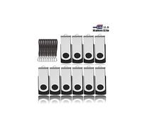 Clef USB 32 GO Lot de 10 Pièces Flash Drive 2.0 pour Ordinateur, Télévision, Automobile, etc (Noir)