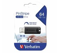 Verbatim Clé USBPinStripe 3.0 de 64 Go - Noire
