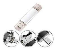 Clef usb 8go 3 en 1 pour xiaomi mi note 10 pro smartphone & pc type c micro usb cle memoire 8gb (argent) G