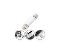 Clef usb 8go 3 en 1 pour xiaomi mi note 10 smartphone & pc type c micro usb cle memoire 8gb (argent)