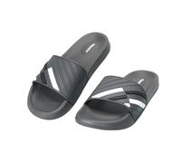 CLEIKS Hommes Claquettes Été Sandales Avec Design Rayé Bicolore Antidérapant Confortable Pour Maison Piscine et Promenades Quotidiennes Détente Vacances D’Été (Grau 40 EU MES260093-0)
