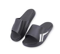 CLEIKS Hommes Sandales Claquettes Ouvertes Avec Design Rayé Bicolore Antidérapant Confortable Pour Vacances Été Promenades et Détente (Schwarz 42 EU MES250677-0)