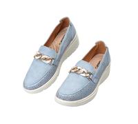 CLEIKS Loafers Femme Chaussures Femme Faciles à Enfiler Ammortisants pour Walking (Bleu 39 EU WCL260334-3)