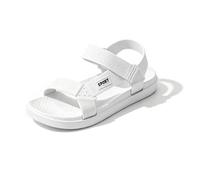 CLEIKS Sandales blanches d'été Femme Basses modernes avec boucle réglable pour plage et mer (Blanc, 40 EU, WEB250277-0)