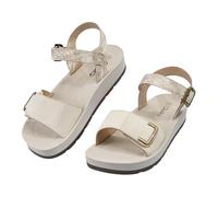 CLEIKS Sandales Femme avec Fermeture Déchirable Sandales Roman Confortables Chaussures Orthopédiques Larges Chaussures d'Été Pantoufles Sandales, beige, 40 EU