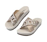 CLEIKS Sandales Femme Chaussures de Mode Femme Stables Antidérapants avec Fibbia Régulable pour Jardin (Champagne 37 EU WCL260430-19)