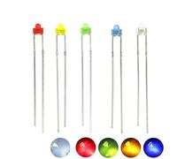 Cleiscry 200 pièces 1,8 mm 5 couleurs chacune 40 pièces à pointe ronde diode LED Diode lumière kit trié vert bleu blanc jaune rouge composant bricolage