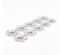 Cleiscry Lot de 10 émetteurs de lumière LED RVB 3 W 3 x 1 W haute puissance 4 broches/6 broches avec base en étoile de 20 mm (LED RVB 4 broches avec PCB)