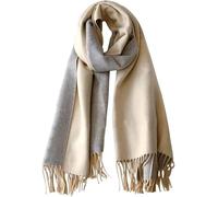 CLELLA Cachemire Écharpe Femmes Hiver Écharpe Doux et Respirant Peau Amicale Écharpe Chaude et Mouchoir Décontracté Écharpes Douces et Longues Écharpes (Gris Blanc)