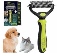 CLEM Provence - Brosse Chien & Chat Poil Long - Double Lame Démêlante pour Enlever Sous Poils et Nœuds Brosse Professionnelle pour le Toilettage de tous vos Animaux à Poils