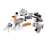 CLEMENT CLEMENTINE - Set de Barbier XXL - Jeu d'Imitation - 102114 - Bleu - Plastique - Métier - Barbe - Jouet Enfant - Jeu de Rôle - Cadeau - Anniversaire - À Partir de 3 Ans