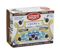 CLEMENT FAUGIER Crème de Marrons de l'Ardèche - Pack de 4 pots de 100 g chacun - Fabrication française depuis 1882 - Pâte à tartiner onctueuse aux marrons - Lot de 3