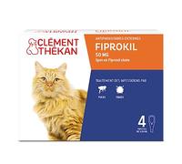 Clément Thékan - Anti-puces et anti-tiques pour Chats - 4 pipettes Fiprokil (50mg)