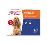 Clement Thekan Fiprokil Anti-Puces Anti-Tiques Chien 10-20kg 4 pipettes