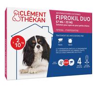 Clément Thékan Anti-Puces et Anti-Tiques pour Petit Chien (2-10kg) - Double action : Elimine les parasites & larves/oeufs Protège votre animal son environnement 4 Pipettes Spot On Pipette(S) Unidose(S
