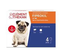 Clément Thékan - Anti-puces et anti-tiques pour petits chiens de 2 à 10 kg - 4 pipettes - Solution pour Spot-on Fiprokil 67 mg