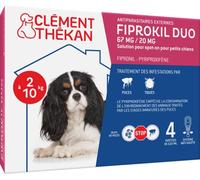 Clément Thékan - Anti-puces et anti-tiques pour petits chiens de 2 à 10 kg - 4 pipettes - Solution pour Spot-on Fiprokil Duo 67 mg /20 mg