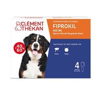Clément Thékan Anti-Puces et Anti-Tiques pour Très Grand Chien (40-60kg) - Elimine les parasites Protège votre animal 4 Pipettes Spot On Pipette(S) Unidose(S) pc(s)