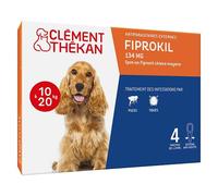 Clement Thekan Fiprokil Anti-Puces Anti-Tiques Chien 10-20kg 4 pipettes