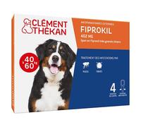 Clement Thekan Fiprokil Anti-Puces Anti-Tiques Chien 40-60kg 4 pipettes