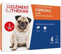 Clément Thékan - Anti-puces et anti-tiques pour petits chiens de 2 à 10 kg - 4 pipettes - Solution pour Spot-on Fiprokil 67 mg