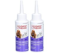 Clément Thékan Lotion Nettoyante pour les Oreilles Chiens et Chats - Soin des Goutte(S) Auriculaire(S) 2x100 ml