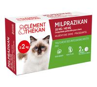 Clément Thékan Milprazikan Chat Traitement Des Vers Plats Et Ronds 2 Comprimés