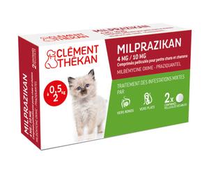 Clément Thékan Milprazikan Chaton Traitement Des Vers Plats Et Ronds 2 Comprimés