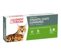 Clément Thékan Vermifuges Chat Strancel Traitement Des Vers Plats Et Ronds 2 Comprimés