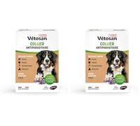 Clément Thékan - Vétosan Collier Antiparasitaire pour Chiens - À l'extrait de pyrèthre et d'huile Essentielle de lavandin - 1 Collier de 68 cm (Lot de 2)
