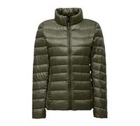 Clementie Femme Doudoune Courte Duvet et Plume Col Montant Légère et Chaude Déperlant,Doudoune à Manches Longues Femme (XL,Vert 01)