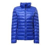 Clementie Femme Doudoune Courte Duvet et Plume Col Montant Légère et Chaude Déperlant,Doudoune à Manches Longues Femme (S,Bleu 02)