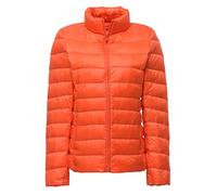 Clementie Femme Doudoune Courte Duvet et Plume Col Montant Légère et Chaude Déperlant,Doudoune à Manches Longues Femme (M,Orange)
