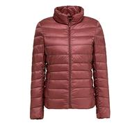 Clementie Femme Doudoune Courte Duvet et Plume Col Montant Légère et Chaude Déperlant,Doudoune à Manches Longues Femme (S,Rouge)