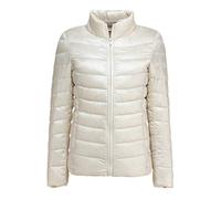 Clementie Femme Doudoune Courte Duvet et Plume Col Montant Légère et Chaude Déperlant,Doudoune à Manches Longues Femme (L,Blanc)