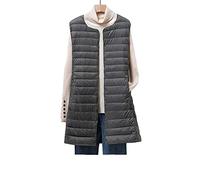 Clementie Gilet léger pour Femme,Gilet Femme Chaud Doudoune sans Manche Veste Longue Hiver Manteau Parka Blouson avec Poches (XXL,Gris)